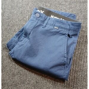 Hurley Chino Pants Men's 32 Navy Stretch Flat Front Stretch Waist 32x30